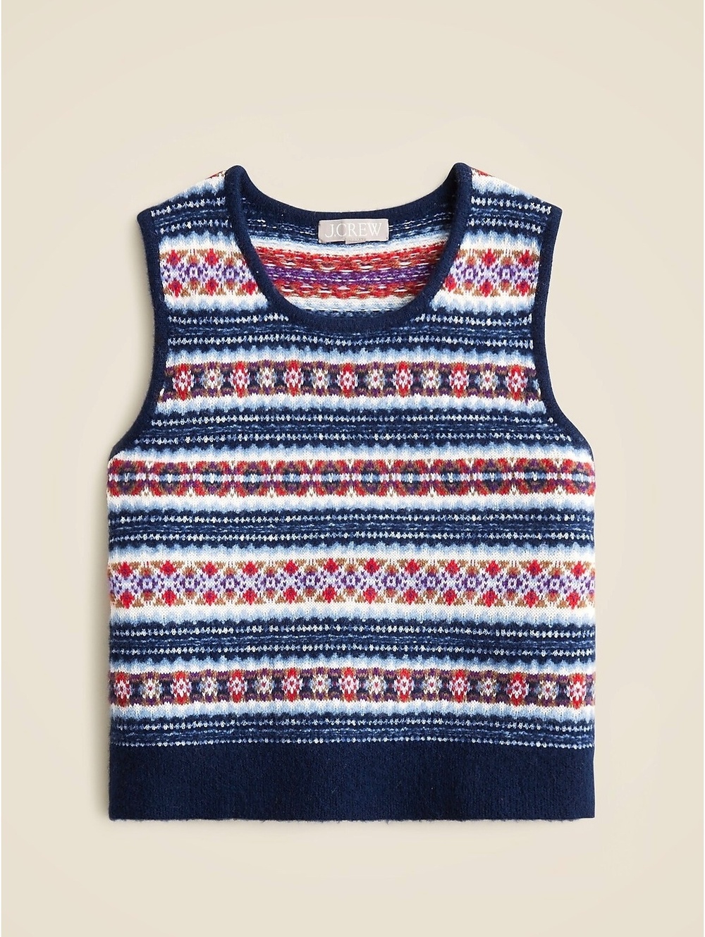 J.Crew Fair Isle Sweater Shell in Boiled WOOL BLEND, Size L